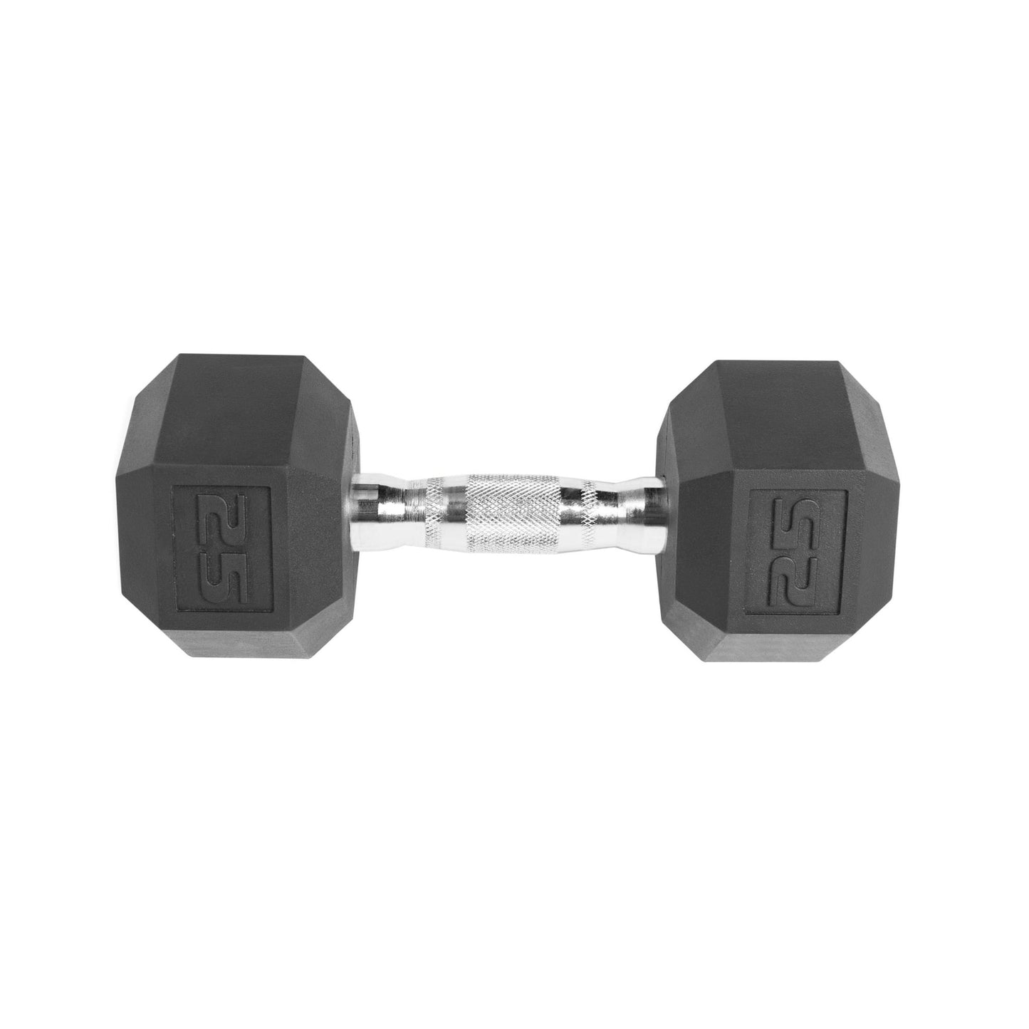 25 lb Rubber Hex Dumbbell, Single