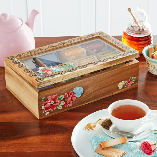 Floral Vintage 8 Compartment Tea Spice Rack