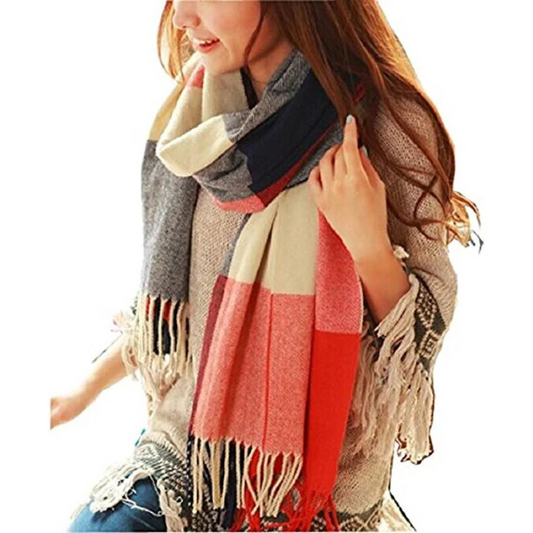 Large knitted warm scarf