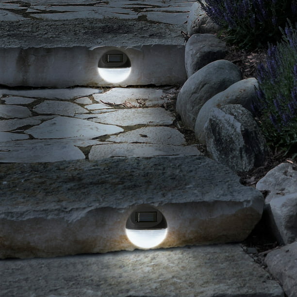 Set of 4 Solar Outdoor Lights Rechargeable Battery Powered