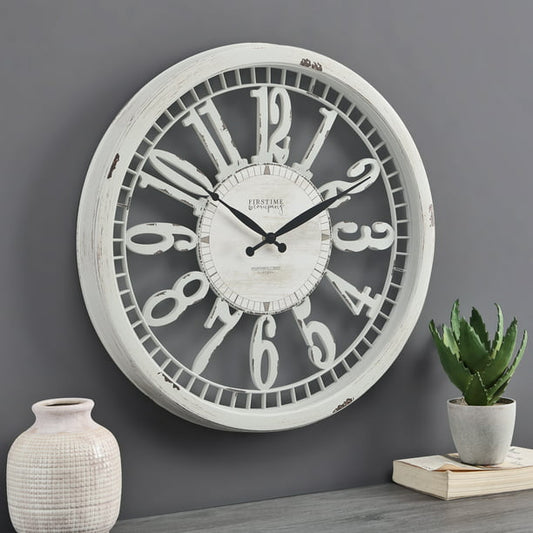 Wall Clock, American Crafted, Antique Cream, 20 x 2 x 20