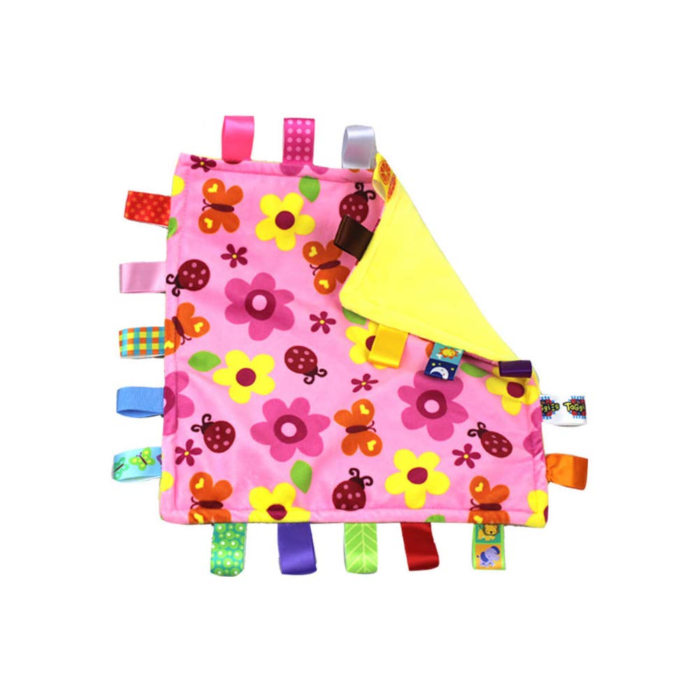 Security Blankets with Color Labels for Babies (Pink Flower)