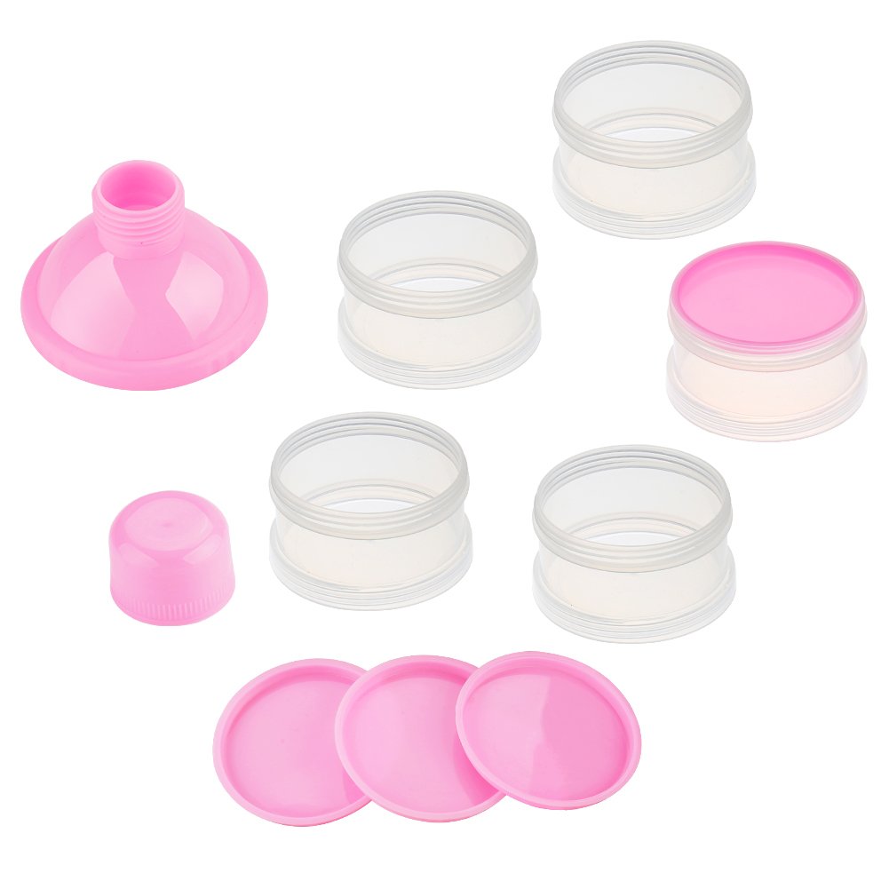 Baby Milk Powder Dispenser 5 Layers Pack of 2 (Pink)