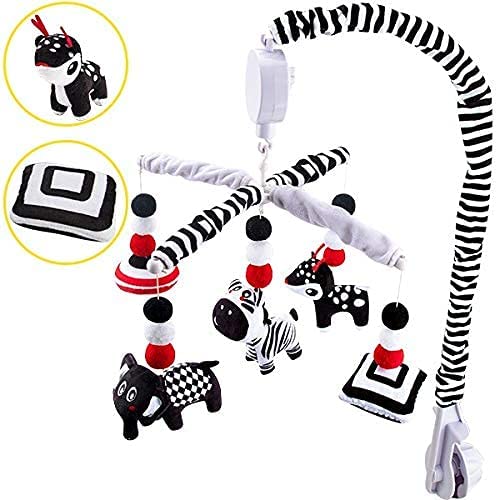 Black and white crib musical mobile