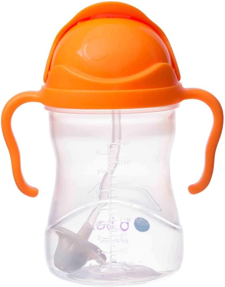 8oz Continuous Flow Straw Cup, (Orange)