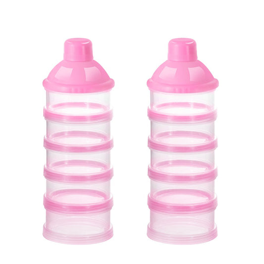 Baby Milk Powder Dispenser 5 Layers Pack of 2 (Pink)