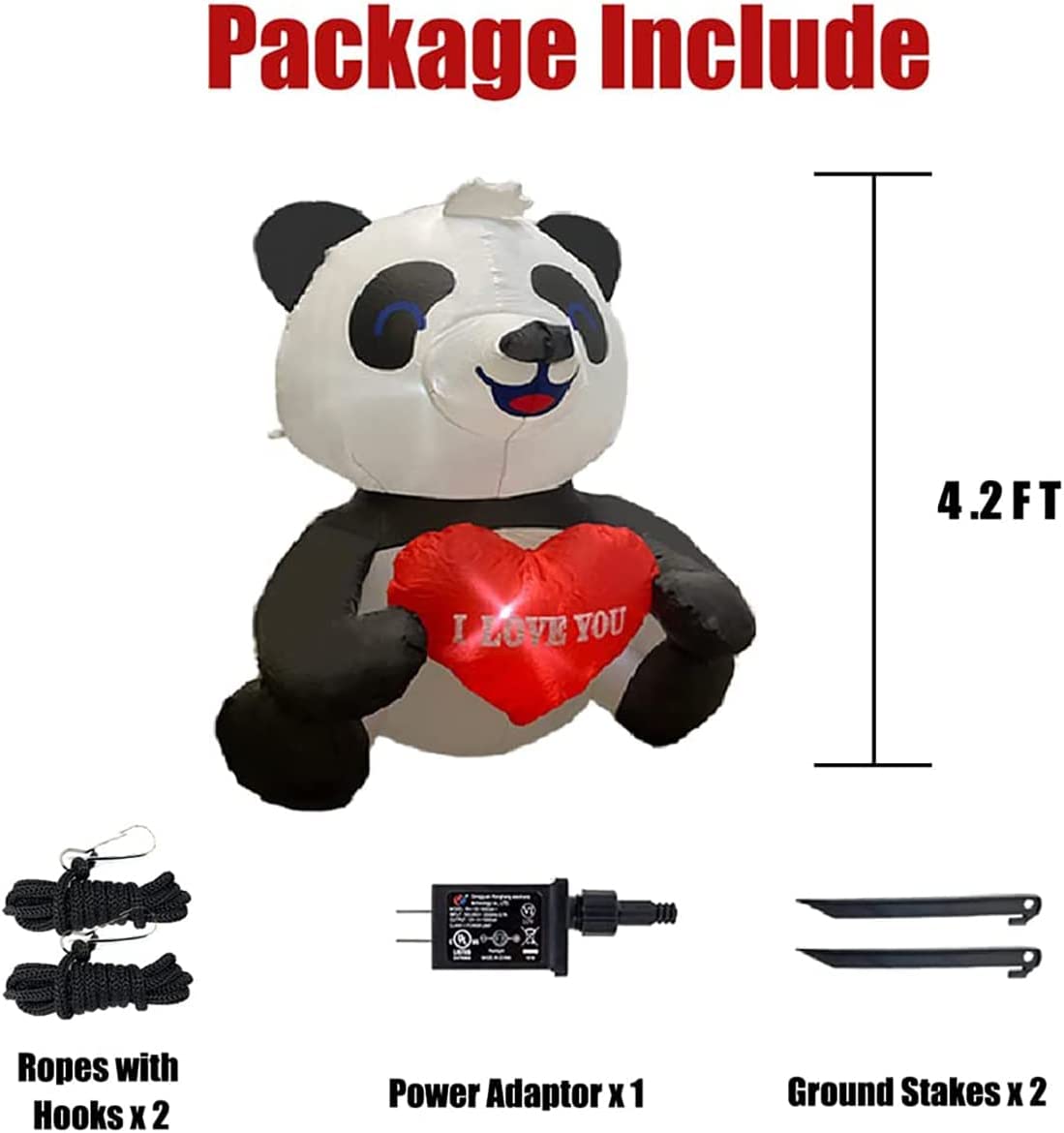 Inflatables Panda with Heart, 4.2FT