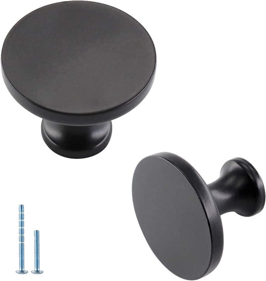 Modern Cabinet Door Knobs Pack of 5, Colour: Black