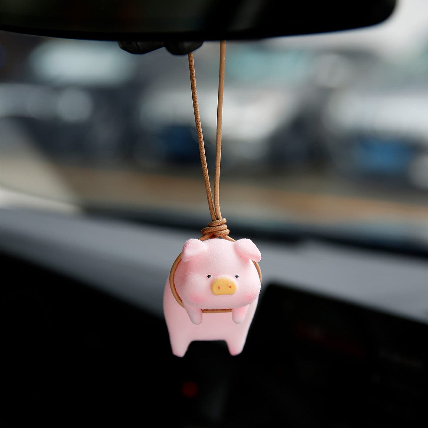 Car rear view mirror pendant, pig