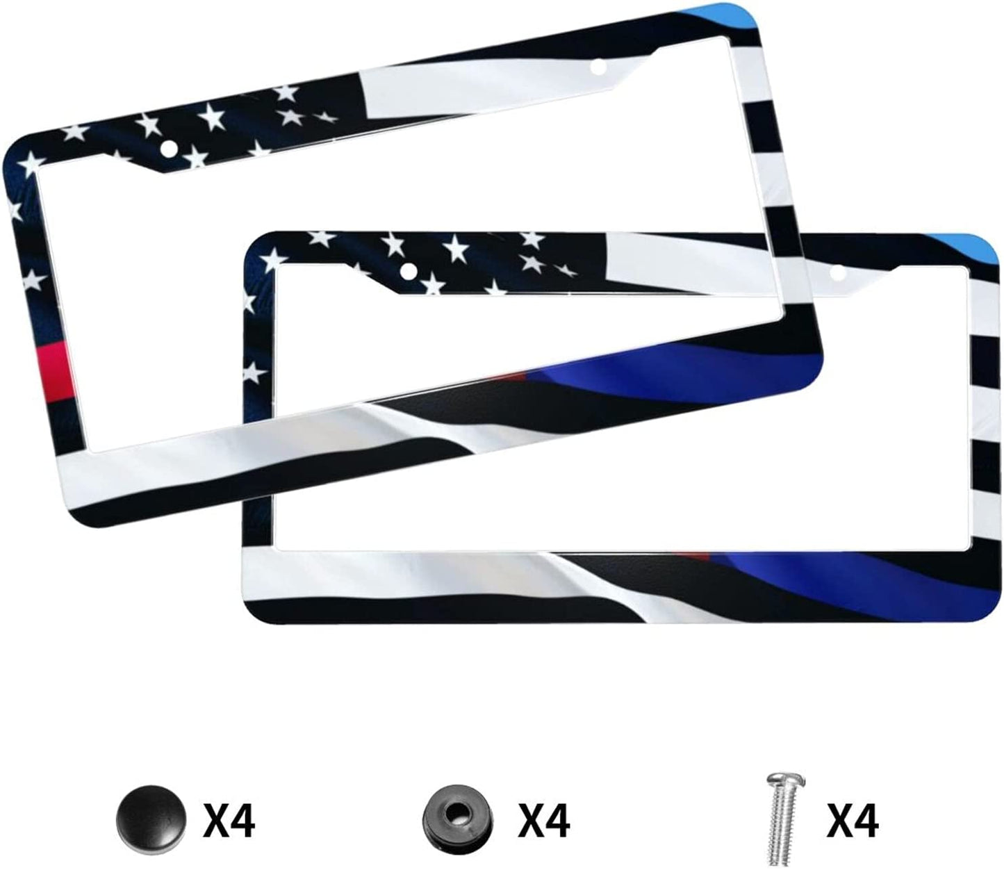 Blue Lives Matter Us Flag License Plate Frame Holder