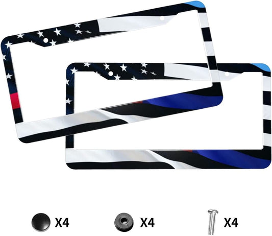 Blue Lives Matter Us Flag License Plate Frame Holder