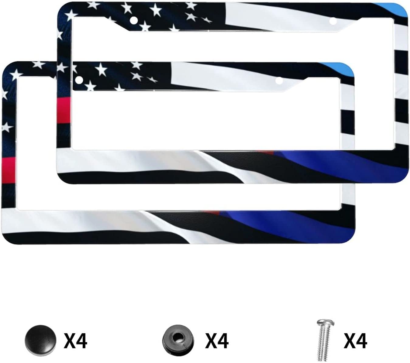 Blue Lives Matter Us Flag License Plate Frame Holder