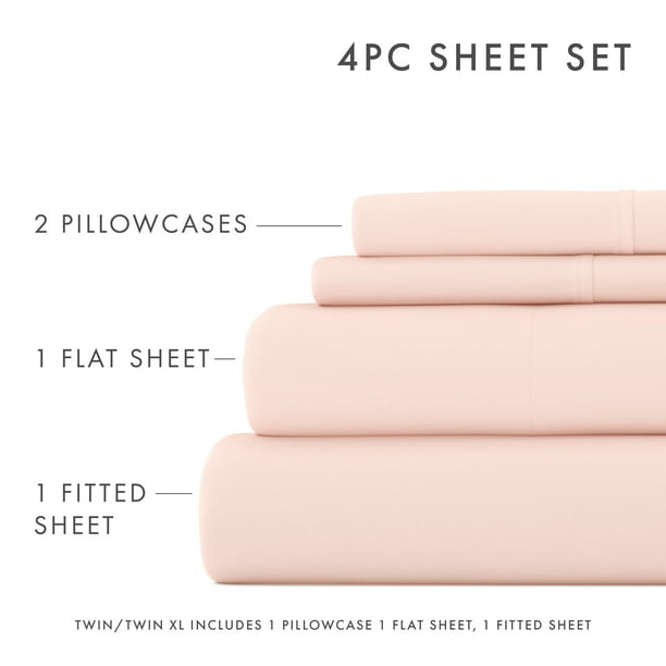 4-Piece Solid Microfiber Sheet Set