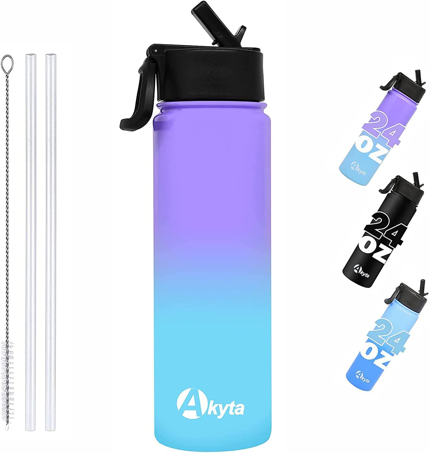 Vacuum Insulated Water Bottle (Purple, 24oz)