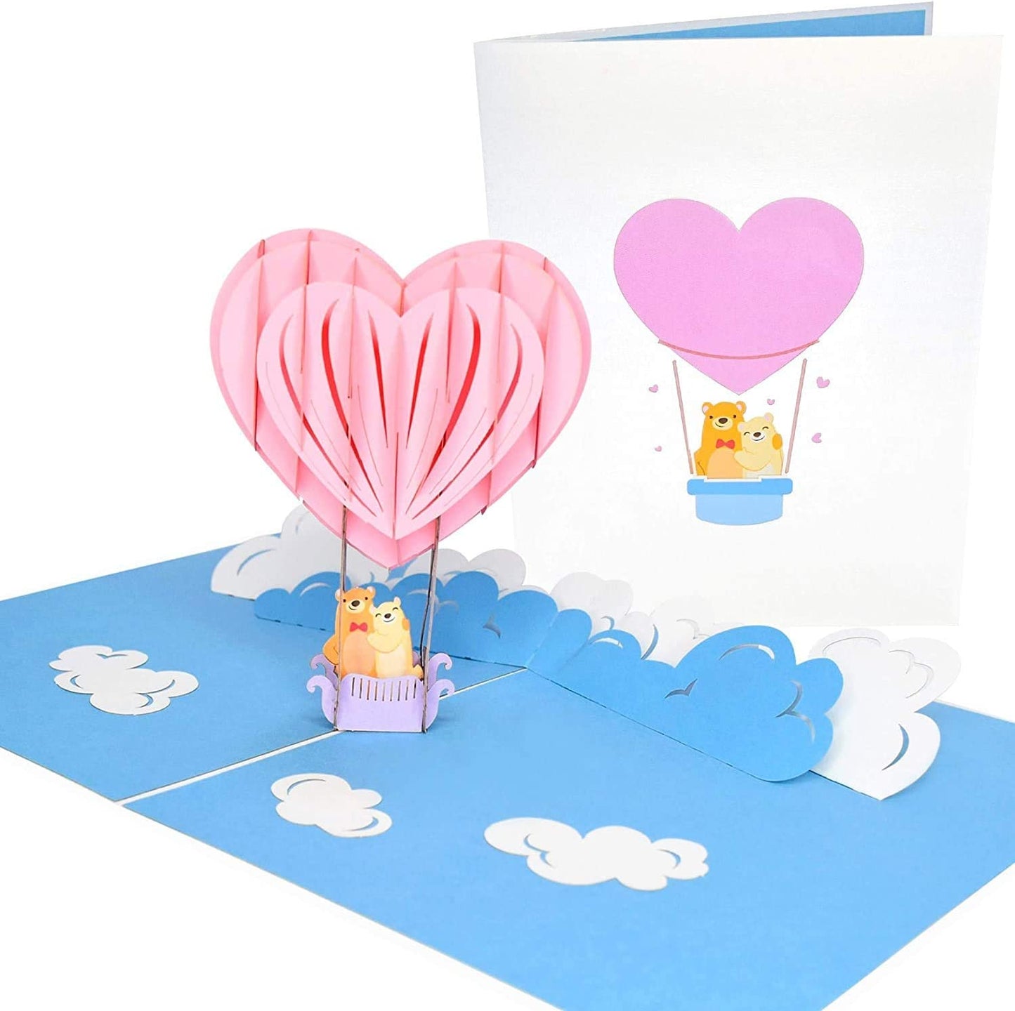 3D Pop Up Valentine’s Day Card,7.5" x 6", Heart Balloon style