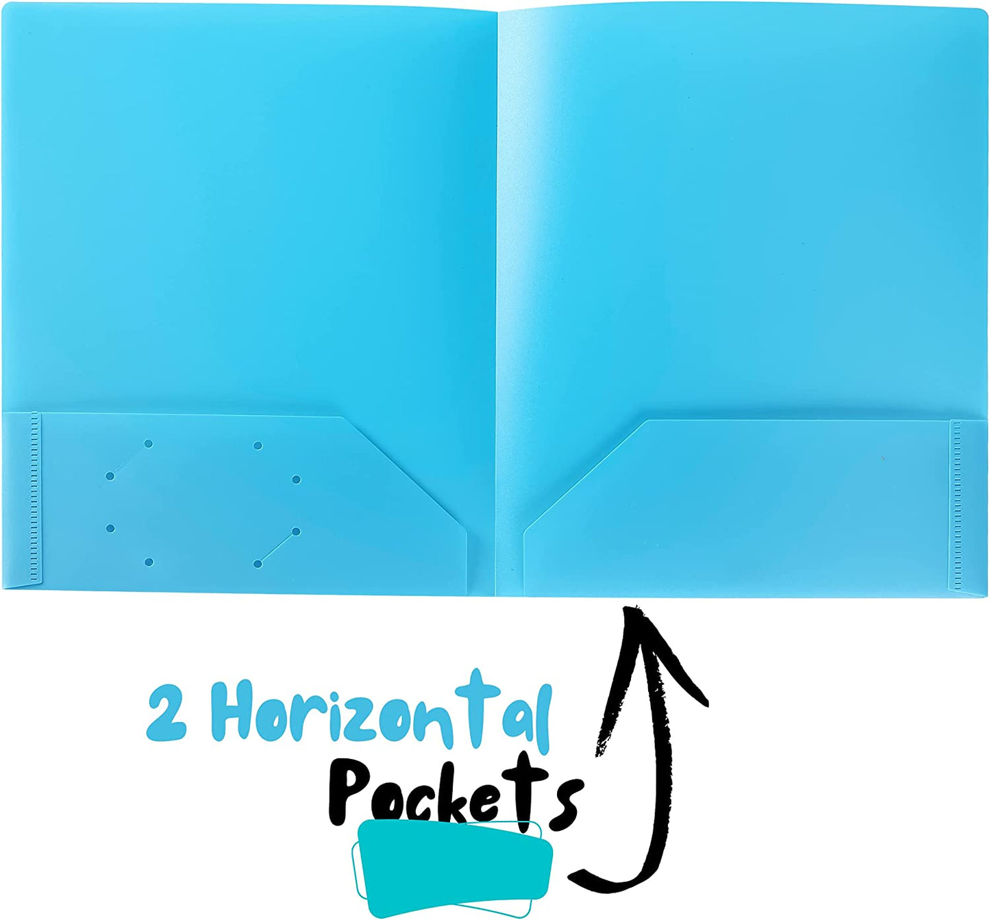 Plastic folders with pockets, 5 pieces, assorted colors