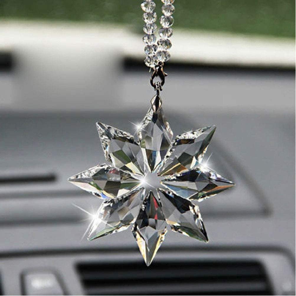 Car mirror pendant, crystal snowflake (A)