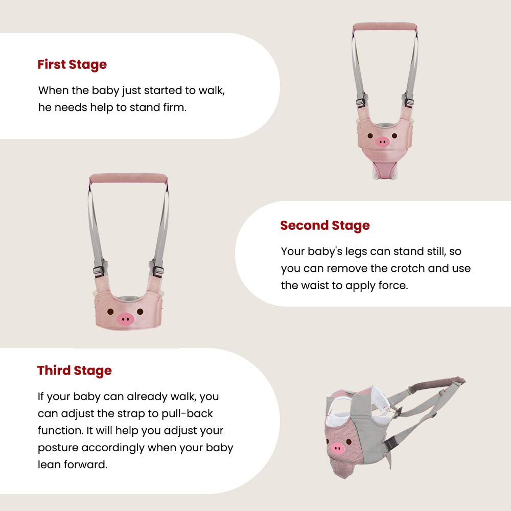 Baby Walking Harness - Handheld Kids Walker Helper pink