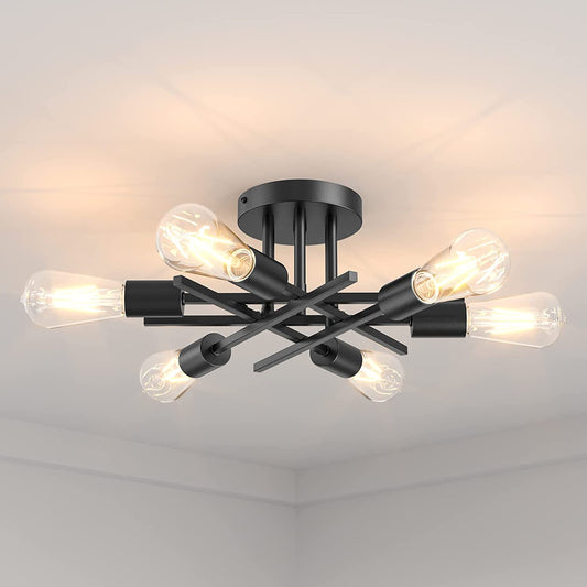 Semi Flush Mount Ceiling Light Fixture, 6 Lights