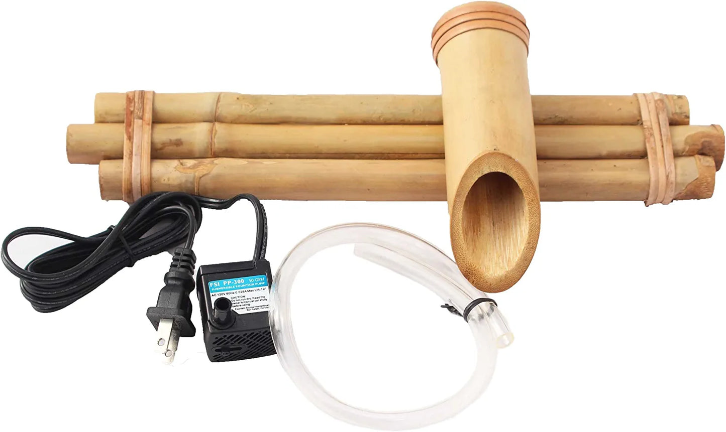 Bamboo Water Fountain with Pump