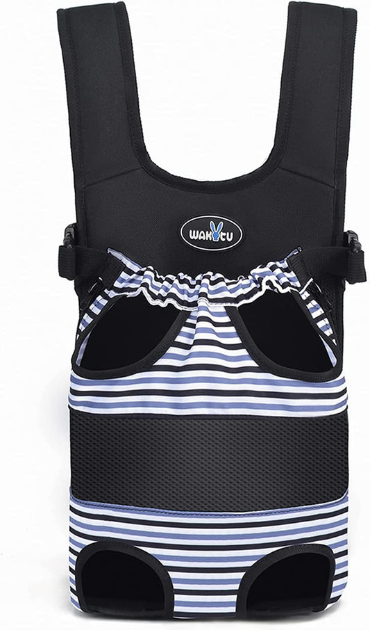 Pet carrier backpack with shoulder straps, Size: Small (Stripes)