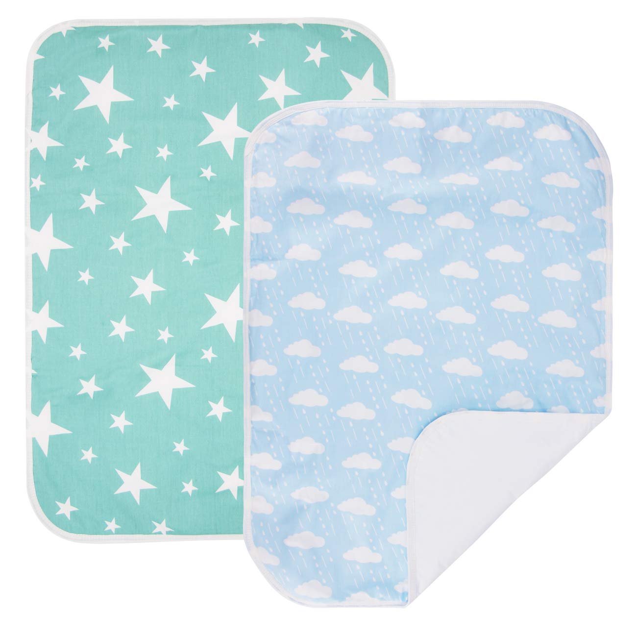 Pack of 2 waterproof changing pads (Sky Blue Series)