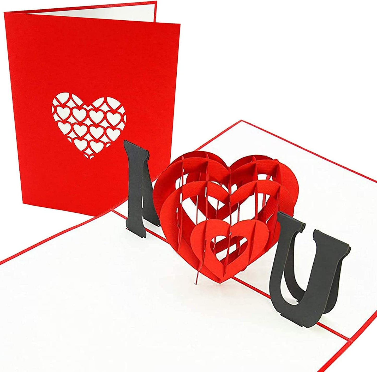 3D Pop Up Valentine’s Day Card,7.5" x 6",  I Love You style