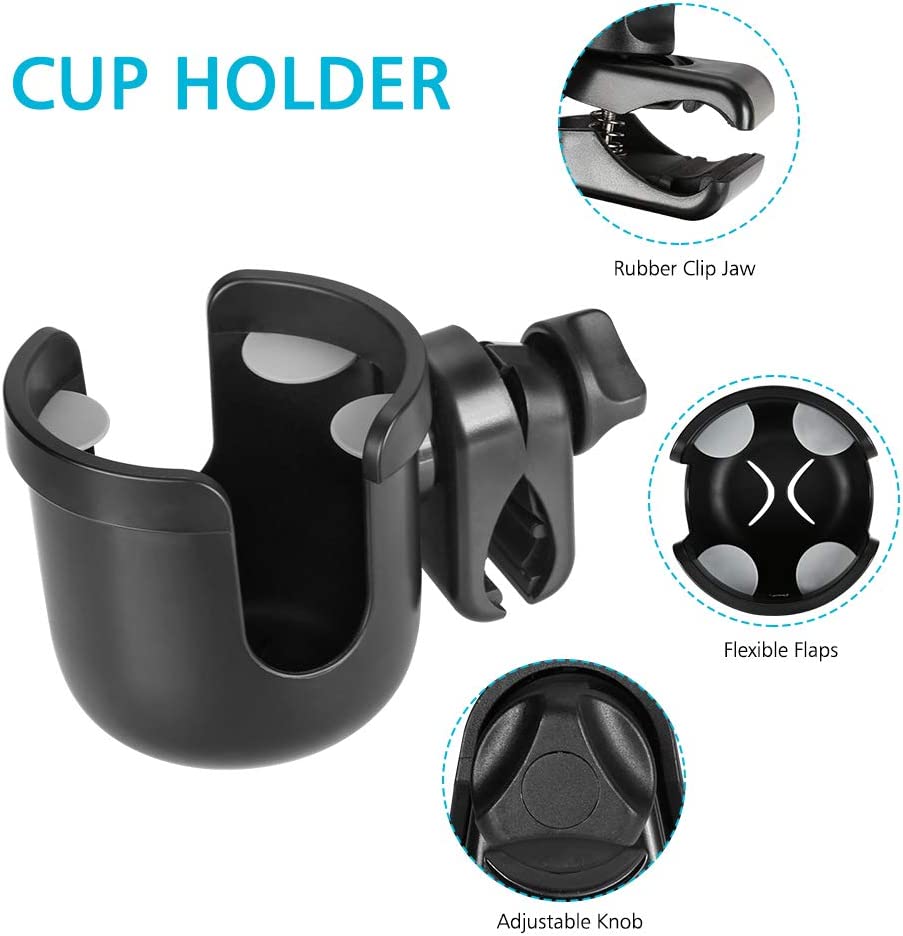 1 Universal Stroller Cup Holder 4 x 4 x 4 inches, (7.3 ounces)