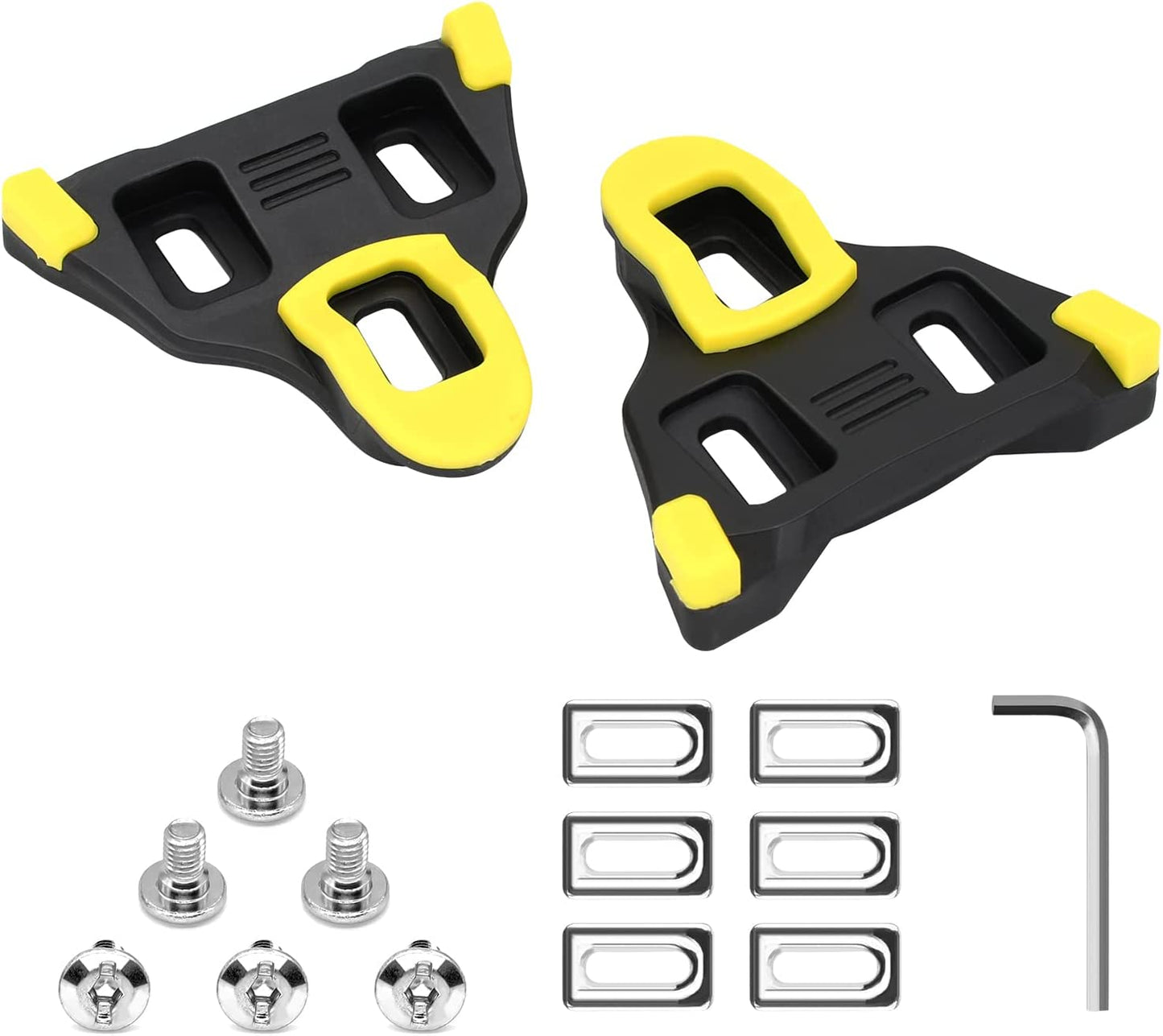 6 degree float shoe lock bike pedal cleats, yellow