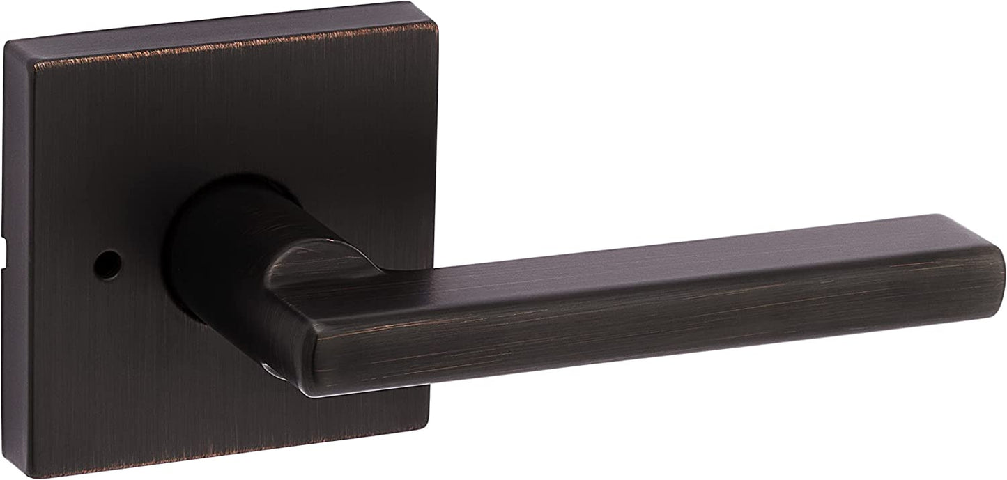 Contemporary modern slim design door handle lever venetian bronze