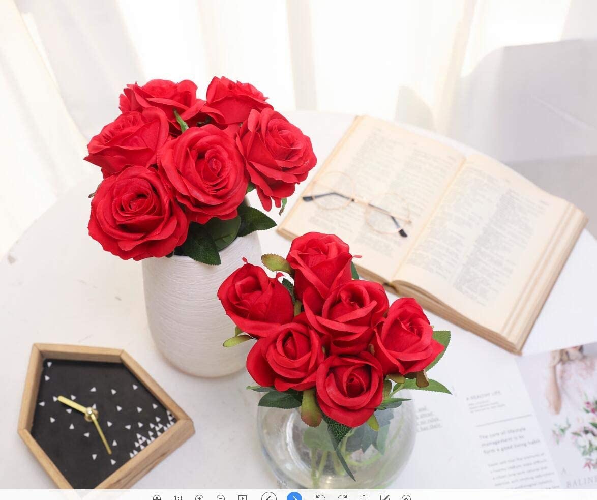 Artificial Silk Flowers Realistic Roses, 12 pcs