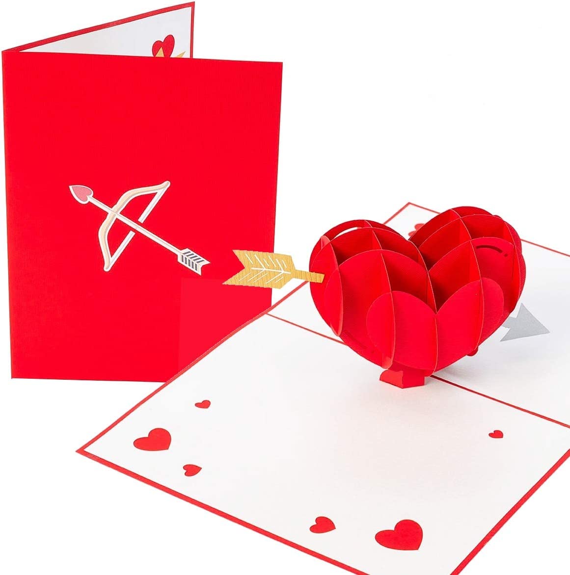 3D Pop Up Valentine’s Day Card, 7.5" x 6" , Heart  style