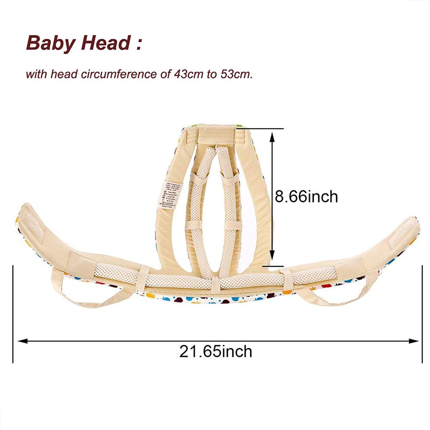 Adjustable safety helmet for baby walkers, Color: Colorful