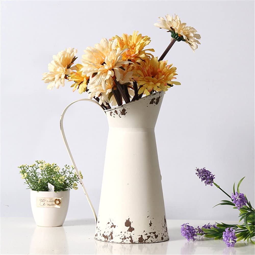 Large Vintage Metal Vase (Beige)