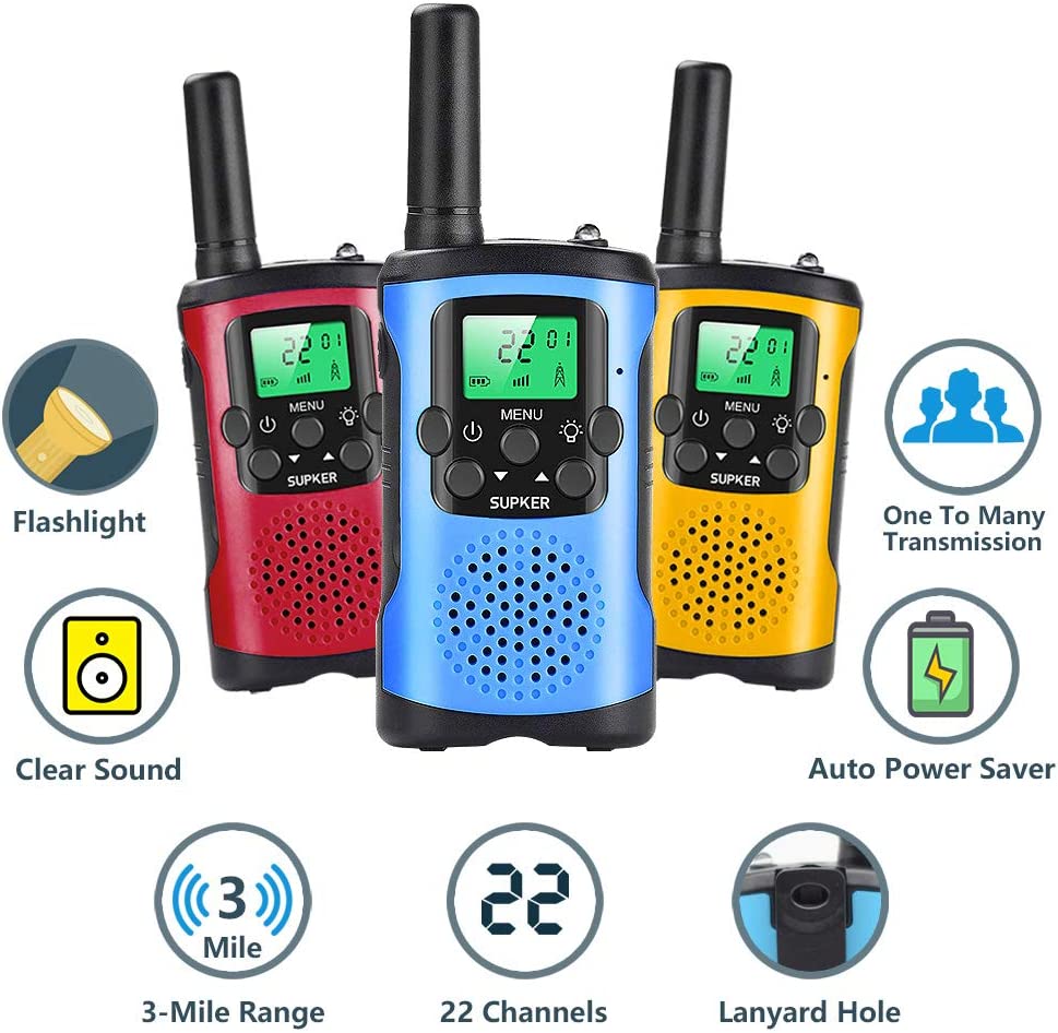 Walkie Talkies, 5.12 x 1.97 x 1.18 inches, 3 Pack