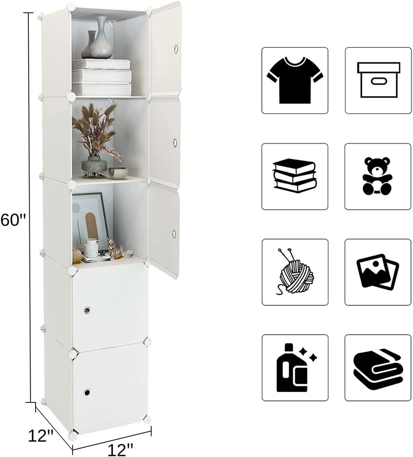 Plastic Office Storage Shelf (11.8 "x11.8") White