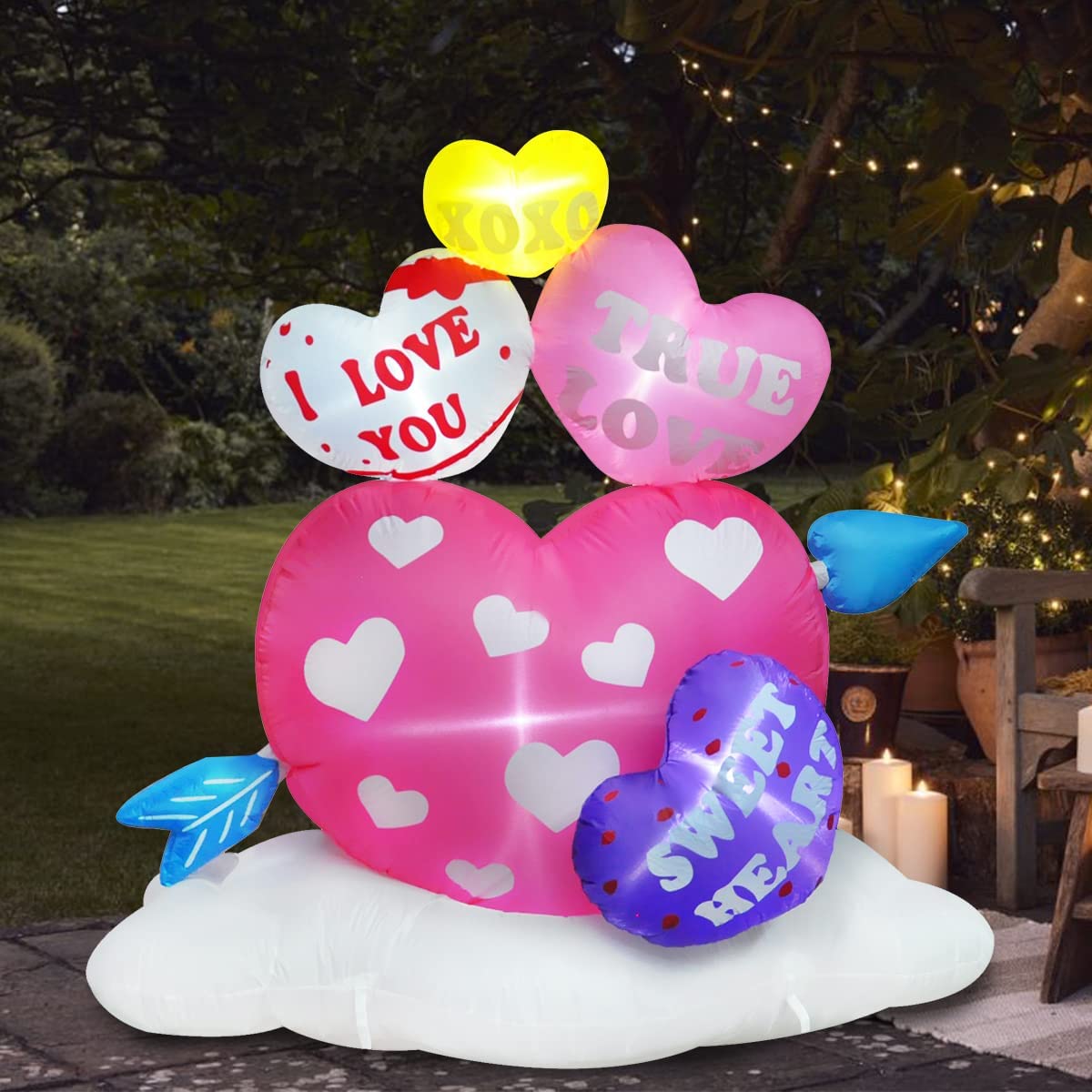 Inflatable Hearts with Arrow Decoration, 6ft