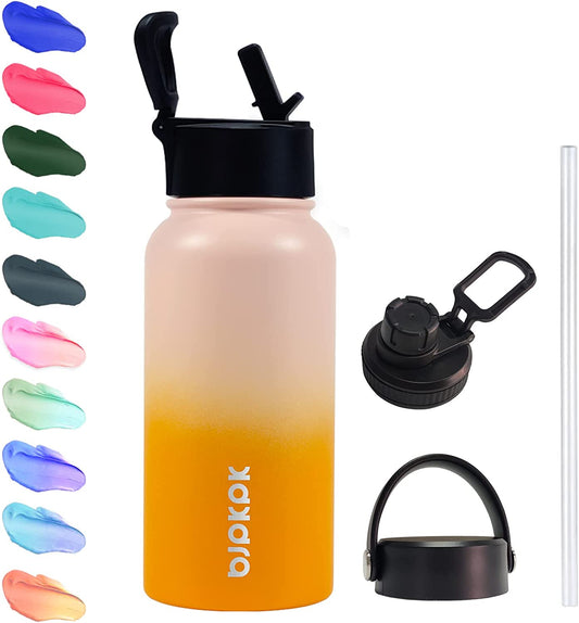 Sports Water Bottle with Straw Lid, 27 oz (Coral)