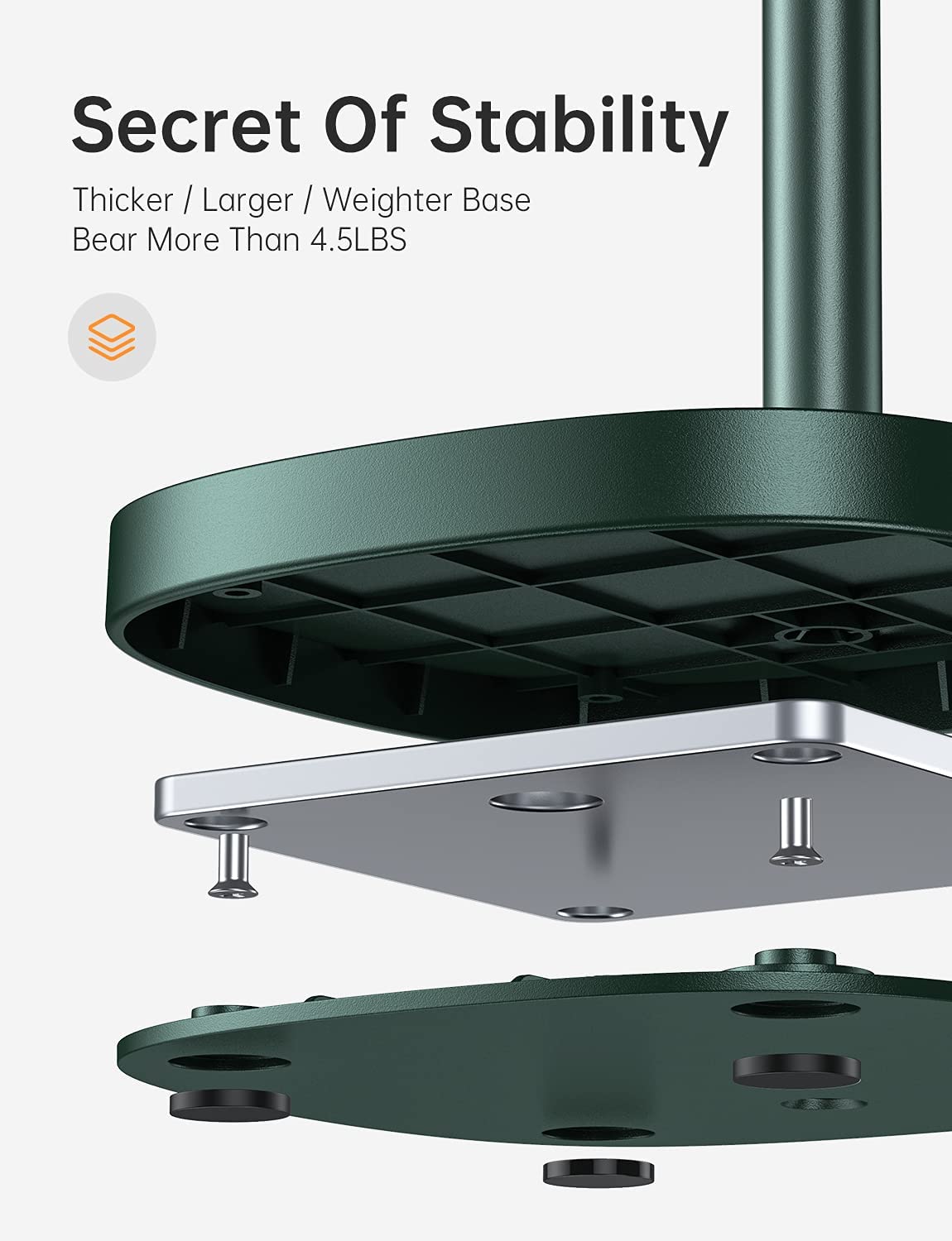 Adjustable support for office mobile, Green.