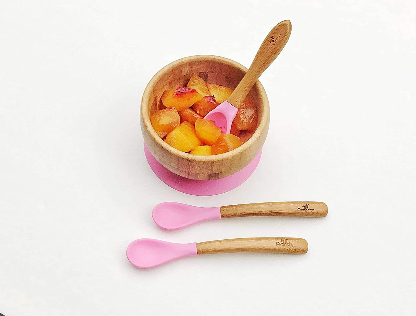 Bamboo Baby Spoons, (Green, Pink, Orange, Yellow, Magenta)