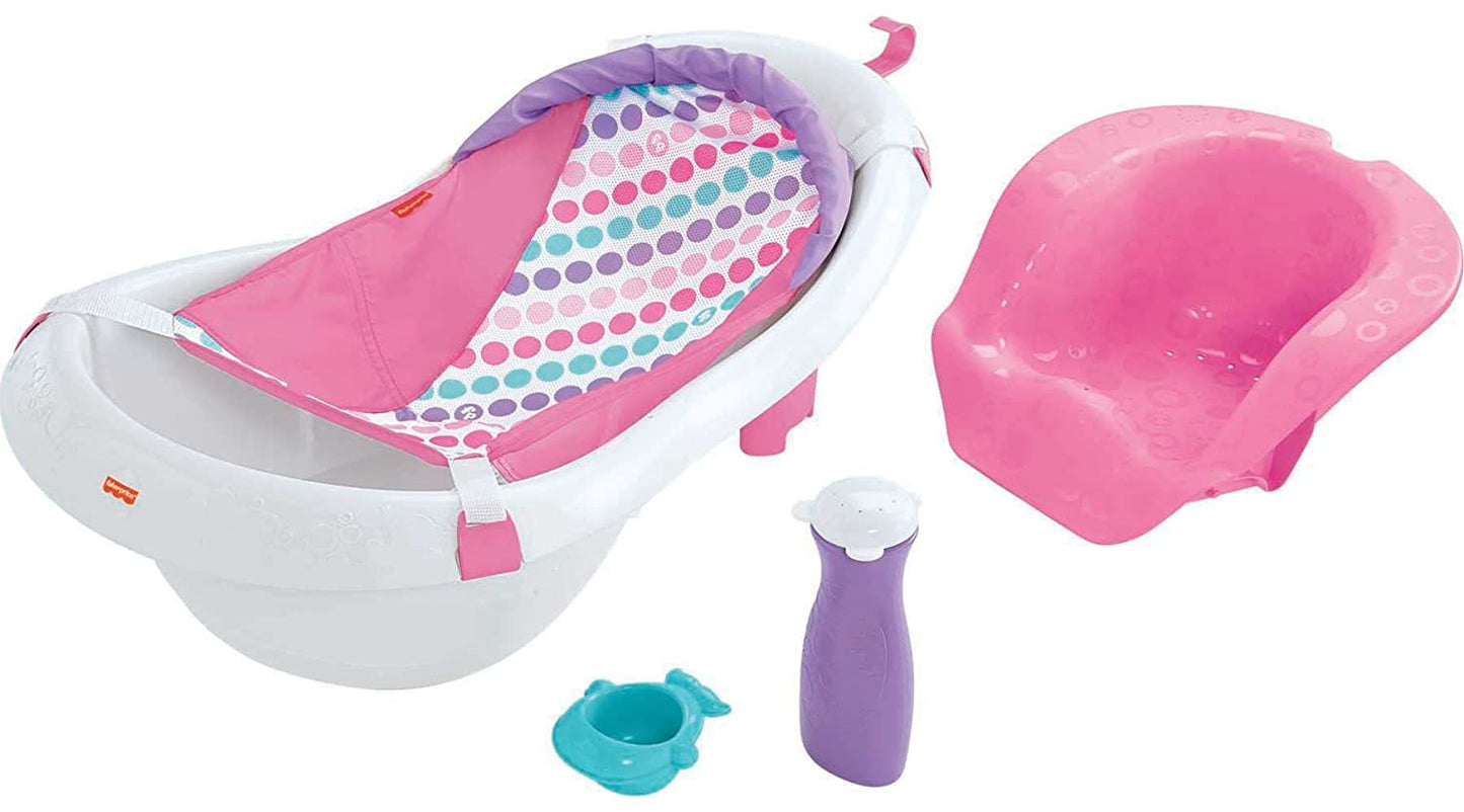 4-in-1 bathtub, 31.5 x 18.11 x 9.06 inches, pink