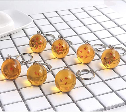 Pack of 7 Dragon Ball Star Acrylic Keychains 2.7cm