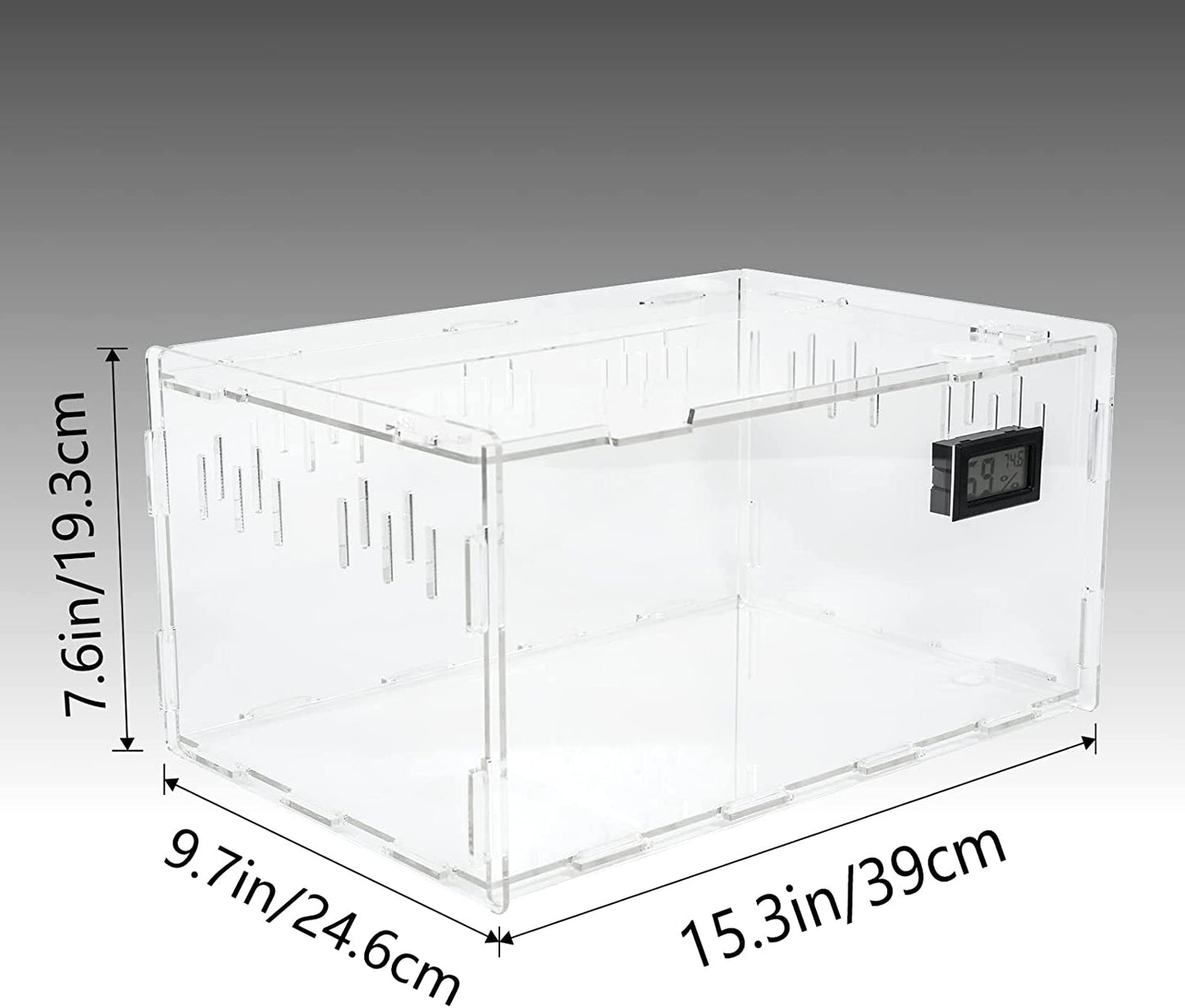 Acrylic tank for terrariums, Size: 15.3"x9.7"x7.6"