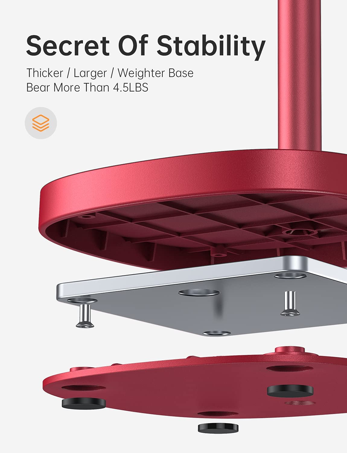 Adjustable support for office mobile, Red.