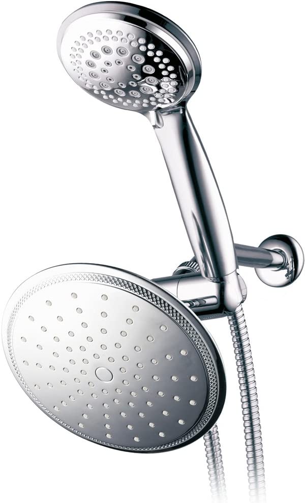 8-Setting Rainfall Shower Head and Handheld Shower Combo (Chrome)