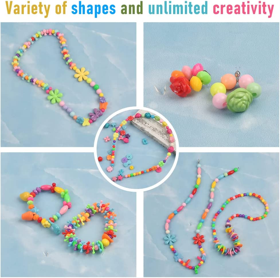 Kit to make bracelets with colored acrylic beads