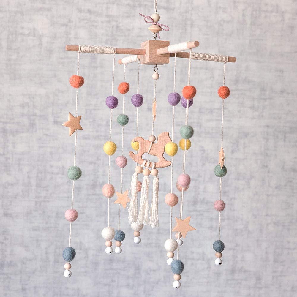 Baby Crib Mobile Colored Felt Balls