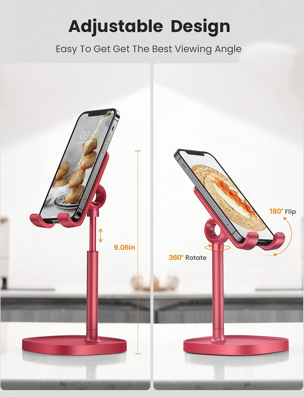 Adjustable support for office mobile, Red.