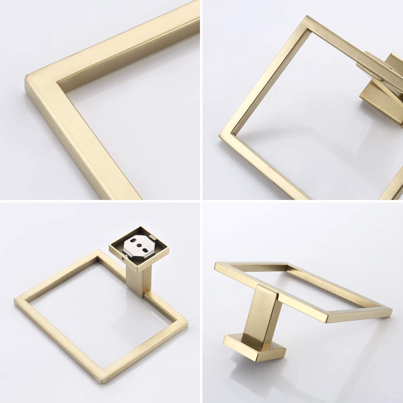 Towel holder, wall mounted stainless steel, brushed brass color