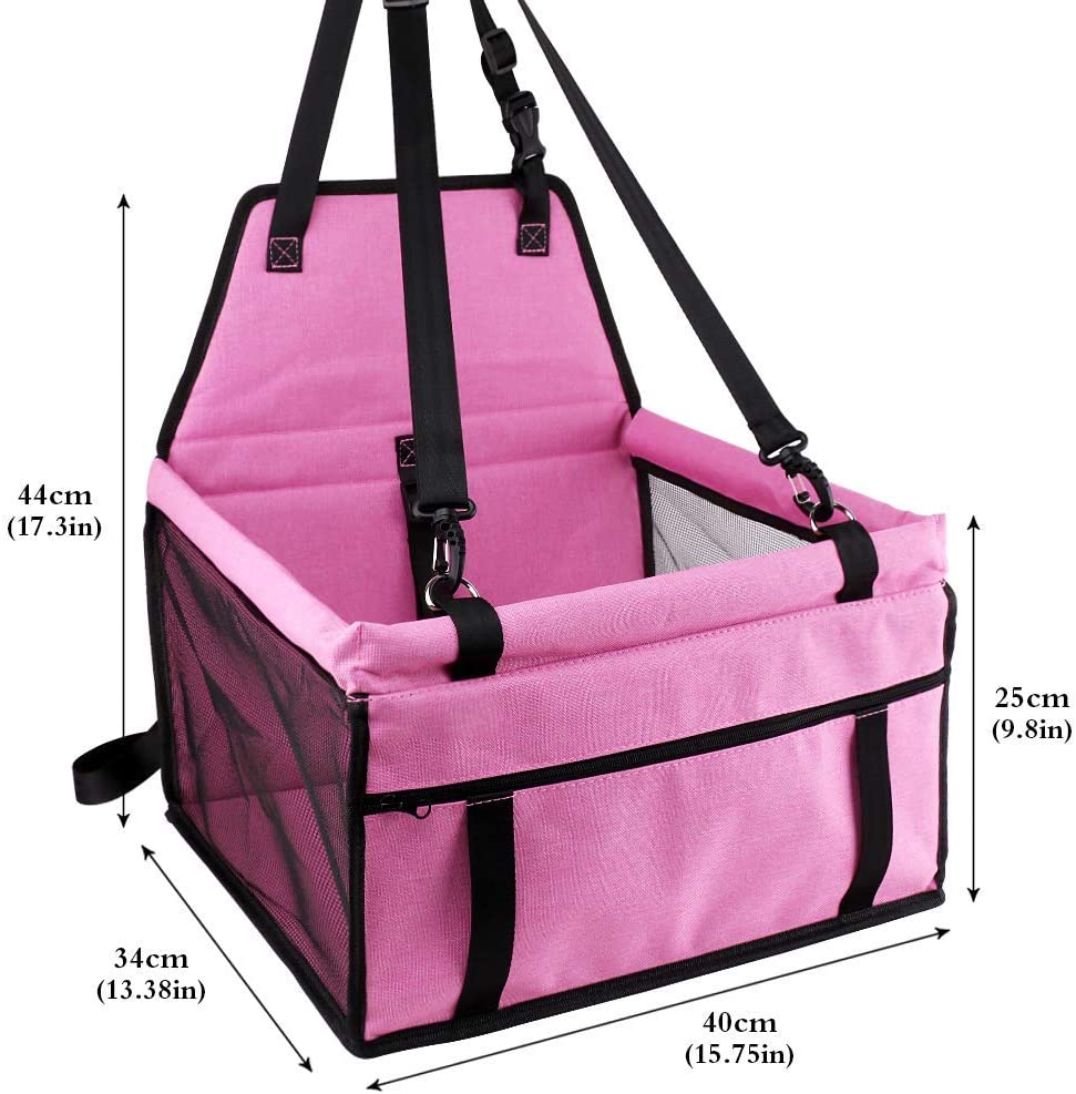 Pet Car Booster Seat Carrier 30lbs, Pink